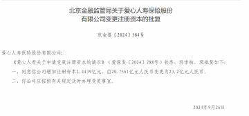 新里程健康集團第三次增資愛心人壽